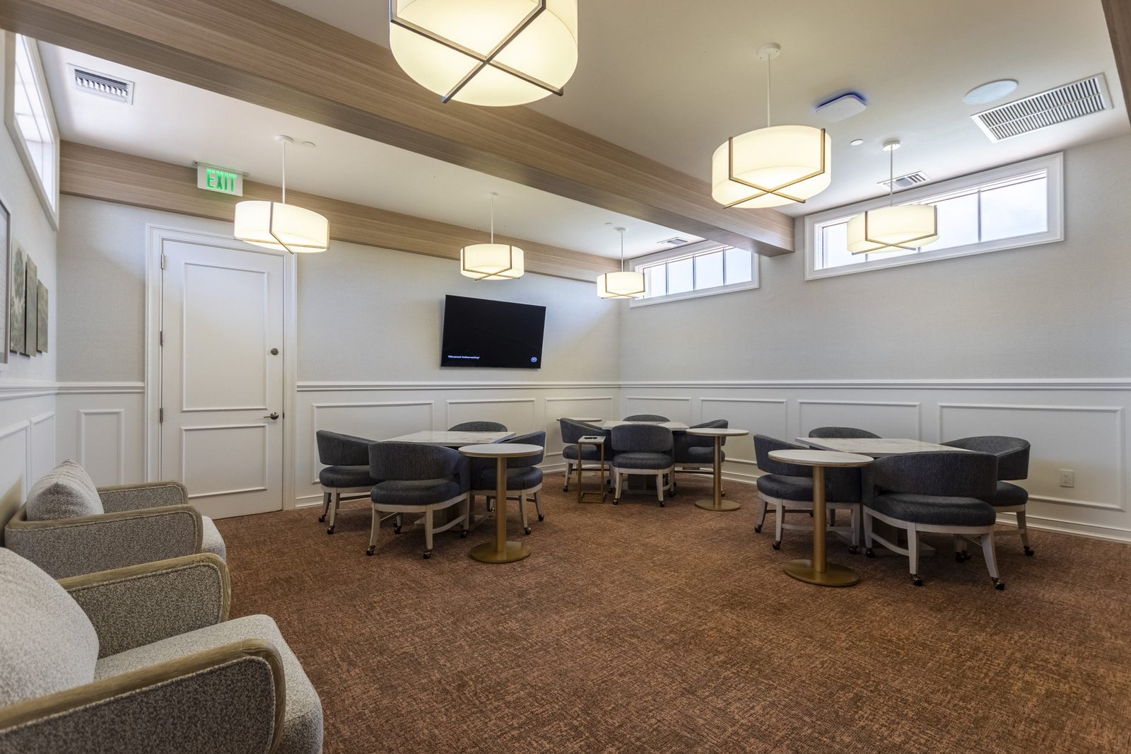 Wallcovering installation at a private golf club in Miami by Salt Wallcovering