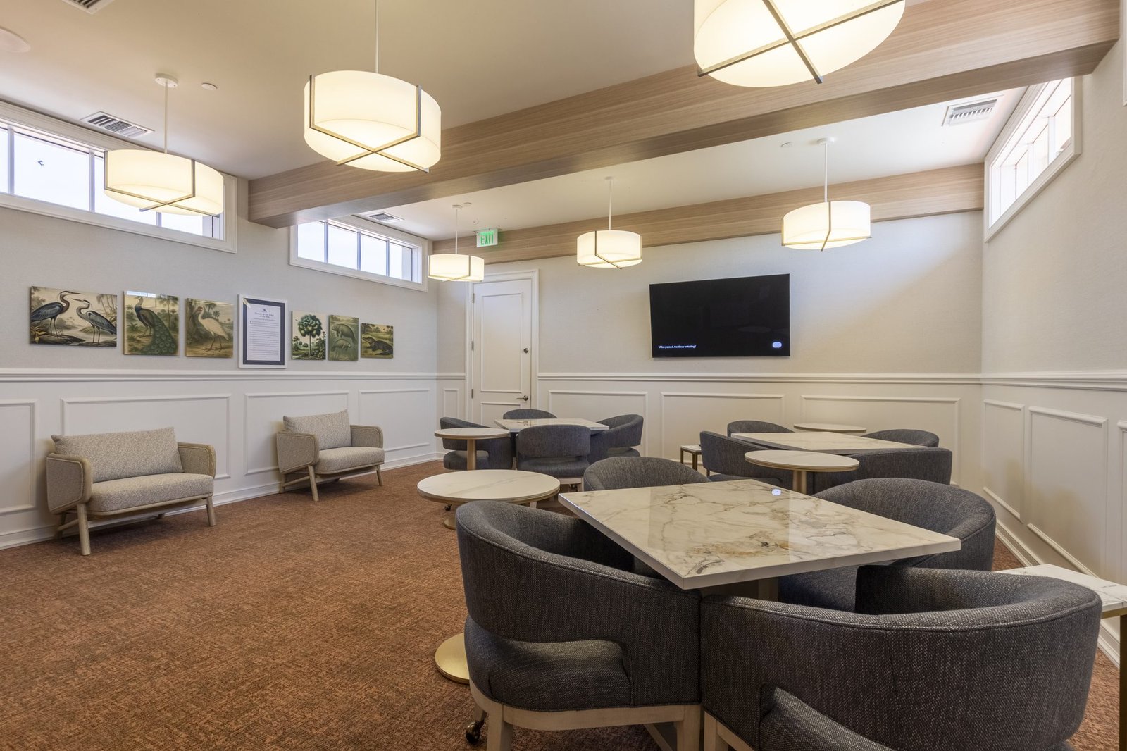 Wallcovering installation at a private golf club in Miami by Salt Wallcovering